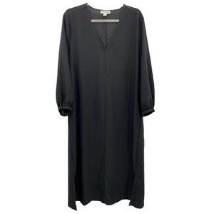 Nordstrom Black Long Sleeve Midi Shirt Dress XS‎ Career Wear Business Minimalist